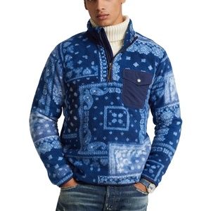 Polo Ralph Lauren Bandanna Patchwork-Print Fleece Pullover NWT